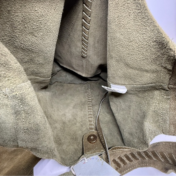 BRAND NEW HAUTE HIPPIE OLIVE GREEN LEATHER SUEDE HOBO BAG - Picture 6 of 9